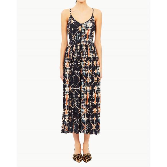NEW ULLA JOHNSON idalia fitted midi dress in phoenix